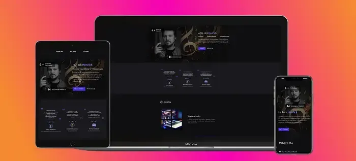 Screenshot of Henrich personal web - preview.