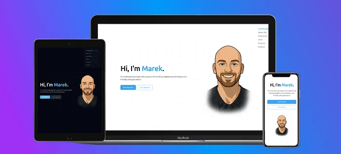 Screenshot of Marek Fodor's personal web - preview.